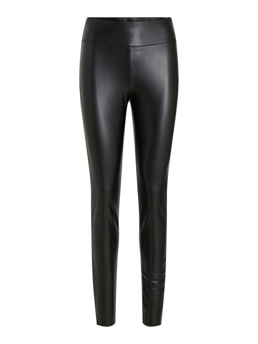Vila Barb Coated HW Leggings Black