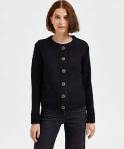 Selected Femme Sia Knit Cardigan Black