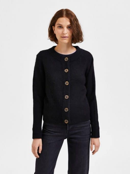 Selected Femme Sia Knit Cardigan Black
