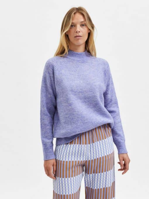 Selected Femme Lulu High Neck Jacaranda