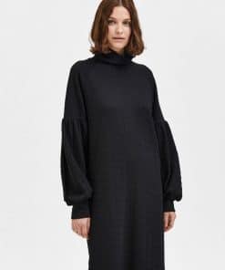 Selected Femme Rose High Neck Dress Black
