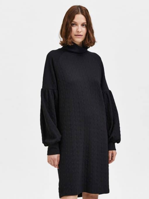 Selected Femme Rose High Neck Dress Black