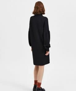 Selected Femme Rose High Neck Dress Black