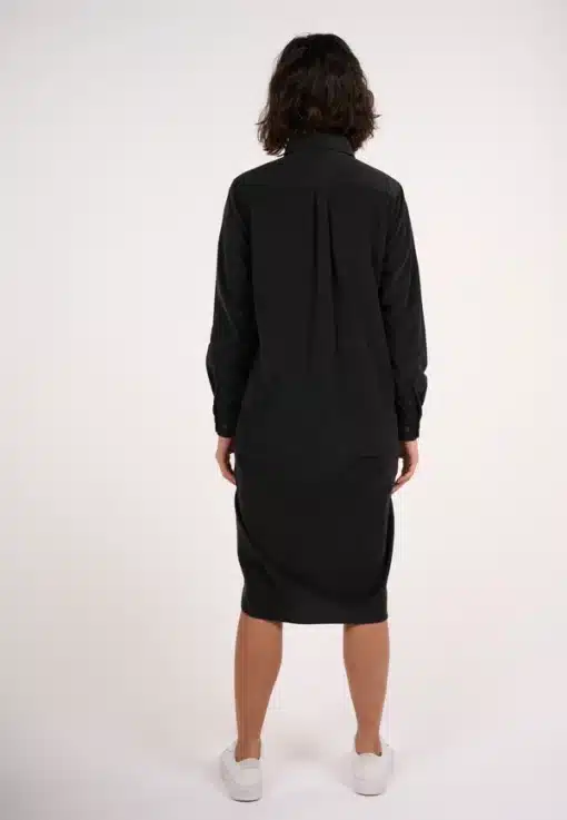 Knowledge Cotton Apparel Corduroy Shirt Dress Black Jet