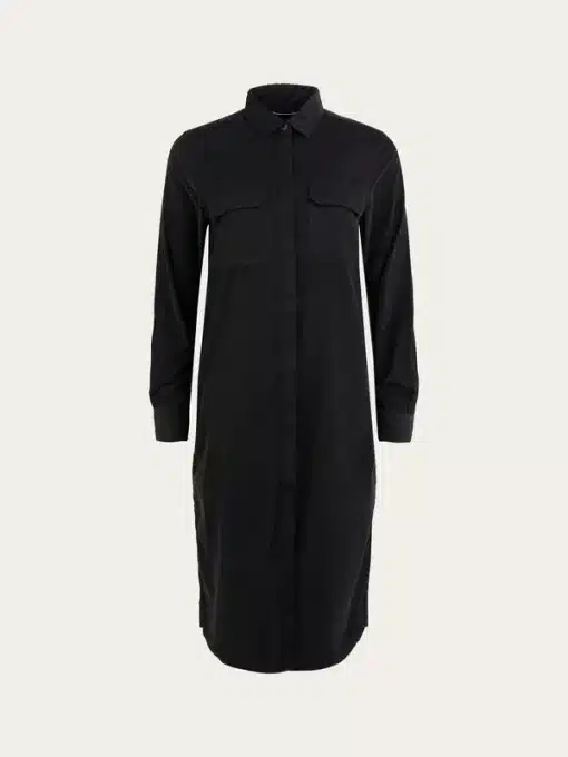 Knowledge Cotton Apparel Corduroy Shirt Dress Black Jet
