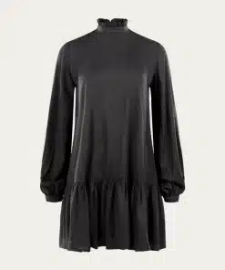 Knowledge Cotton Apparel A-Shape Tencel Volume Dress Black Jet