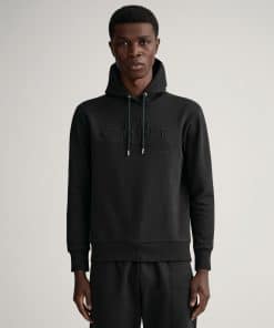 Gant Tonal Archive Shield Hoodie Black