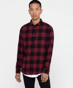 Only & Sons Gudmund Checked Shirt Purple