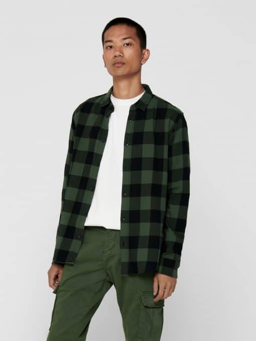 Only & Sons Gudmund Checked Shirt Green