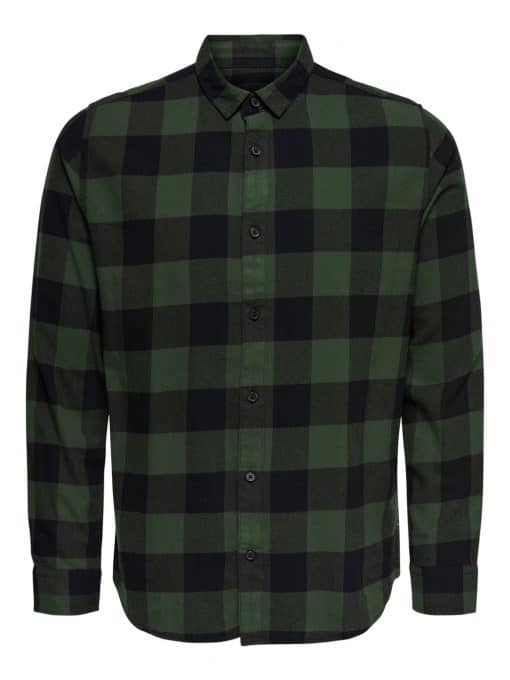 Only & Sons Gudmund Checked Shirt Green