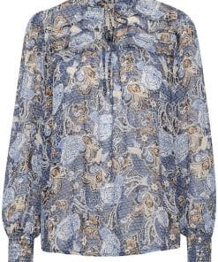 Part Two Randy Shirt Dark Navy Ornament Print