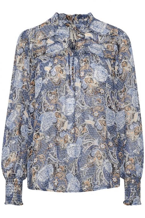 Part Two Randy Shirt Dark Navy Ornament Print