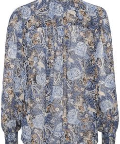 Part Two Randy Shirt Dark Navy Ornament Print