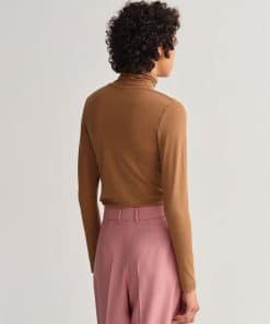 Gant Woman Jersey T-neck Roasted Walnut