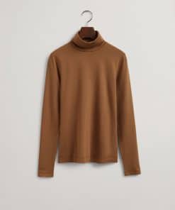 Gant Woman Jersey T-neck Roasted Walnut