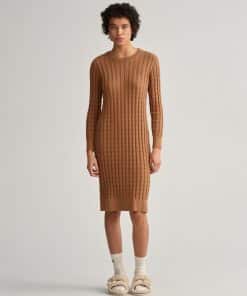 Gant Woman Twisted Cable Dress Roasted Walnut