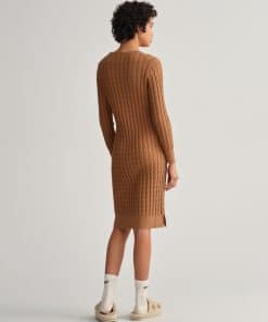 Gant Woman Twisted Cable Dress Roasted Walnut