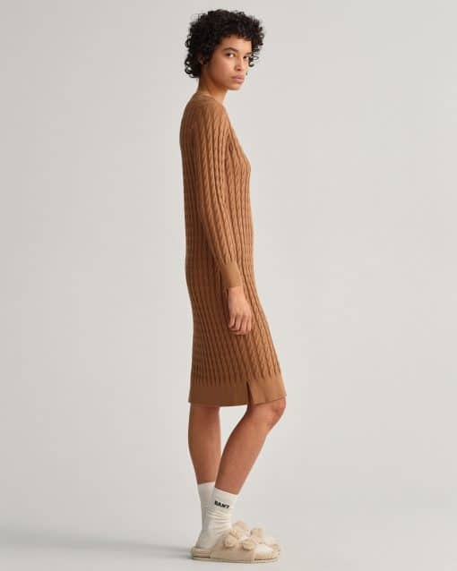 Gant Woman Twisted Cable Dress Roasted Walnut