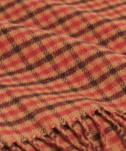 Gant Woman Check Woven Scarf Golden Orange