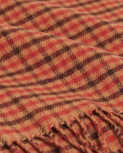 Gant Woman Check Woven Scarf Golden Orange