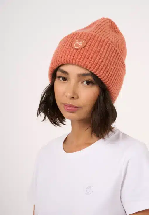 Knowledge Cotton Apparel Big Rib Beanie Autumn Leaf