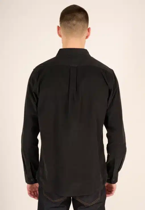 Knowledge Cotton Apparel Babycord Custom Fit Shirt Black jet