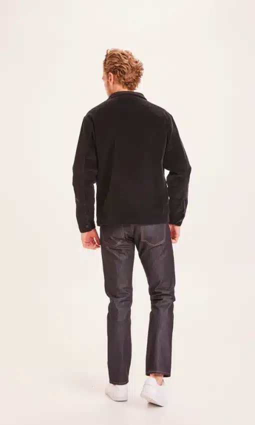 Knowledge Cotton Apparel Streched 8-Wales Corduroy Overshirt Black Jet