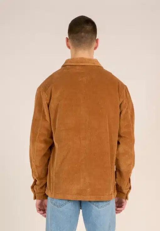 Knowledge Cotton Apparel Streched 8-Wales Corduroy Overshirt Brown Sugar
