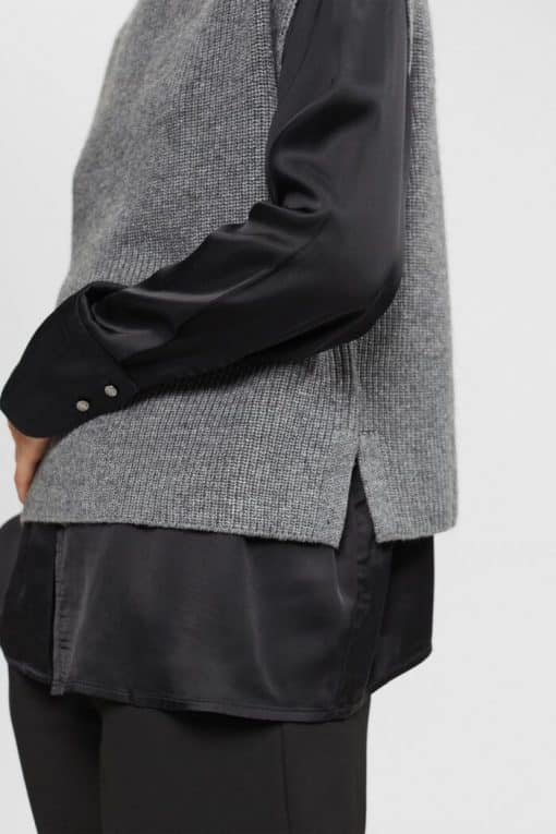 Esprit Knitted Vest Medium Grey