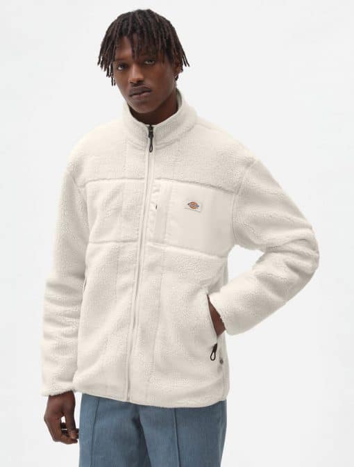 Dickies Red Chute Sherpa Fleece Jacket Ecru