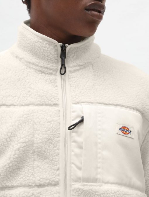 Dickies Red Chute Sherpa Fleece Jacket Ecru