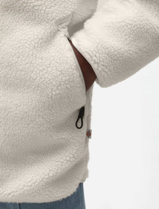 Dickies Red Chute Sherpa Fleece Jacket Ecru