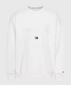 Tommy Jeans Logo Embroidery Slub Sweatshirt White