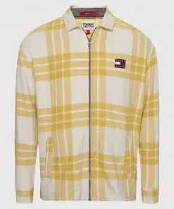 Tommy Jeans Buffalo Check Zip Overshirt Tuscan Yellow