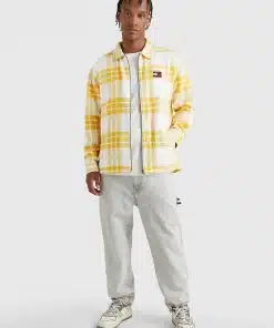 Tommy Jeans Buffalo Check Zip Overshirt Tuscan Yellow