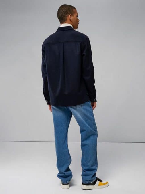 J.Lindeberg Flat Wool Overshirt Navy