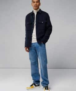 J.Lindeberg Flat Wool Overshirt Navy