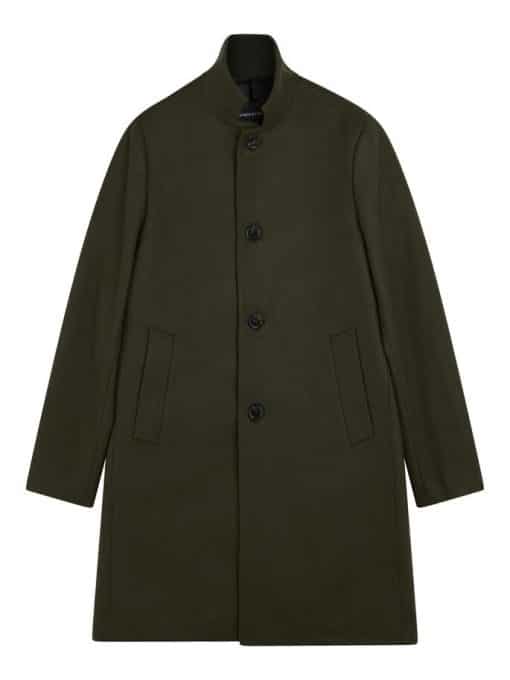 J.Lindeberg Holger Melton Wool Coat Forest Green