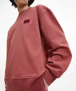 Calvin Klein Shrunken Badge Crew Neck Terracotta Tile