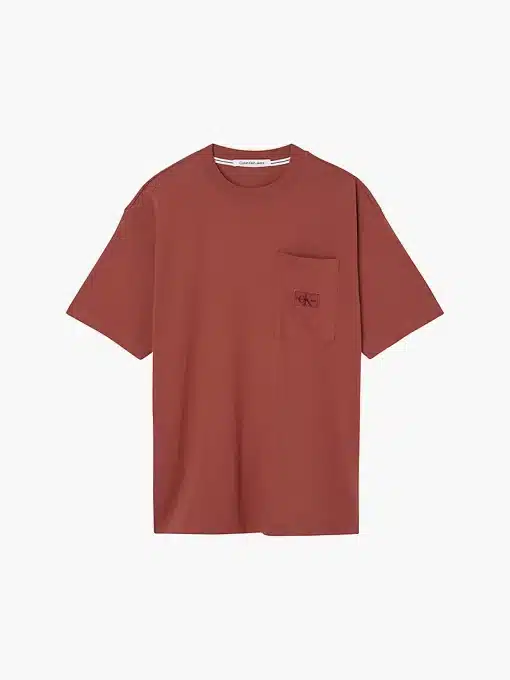 Calvin Klein Shrunken Badge Pocket Tee Terracotta Tile