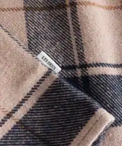 Les Deux Lennon Check Overshirt Dark Sand/Dark Navy