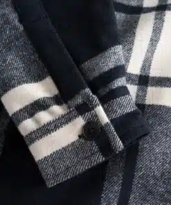Les Deux Jason Check Wool Hybrid Jacket Ivory/Dark Navy