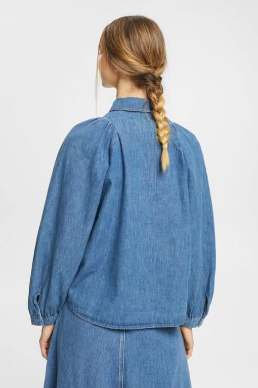 Esprit Denim Blouse Blue Medium Washed