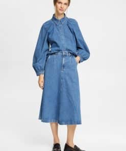 Esprit Denim Blouse Blue Medium Washed