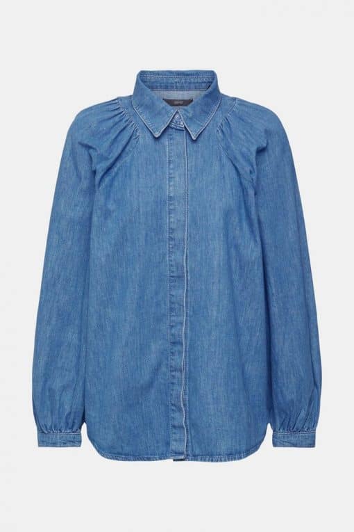 Esprit Denim Blouse Blue Medium Washed