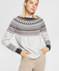 Esprit Jaquard Sweater Light Grey