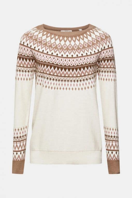 Esprit Jaquard Sweater Sand