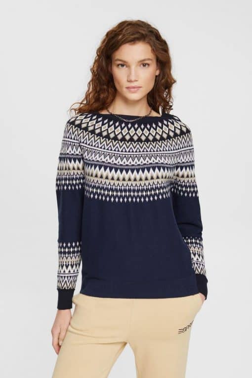 Esprit Jaquard Sweater Navy