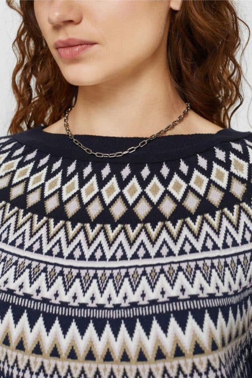 Esprit Jaquard Sweater Navy
