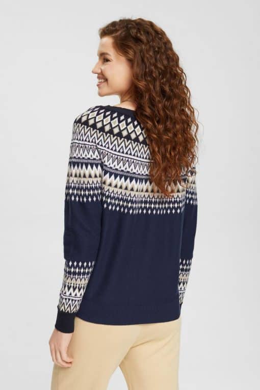 Esprit Jaquard Sweater Navy
